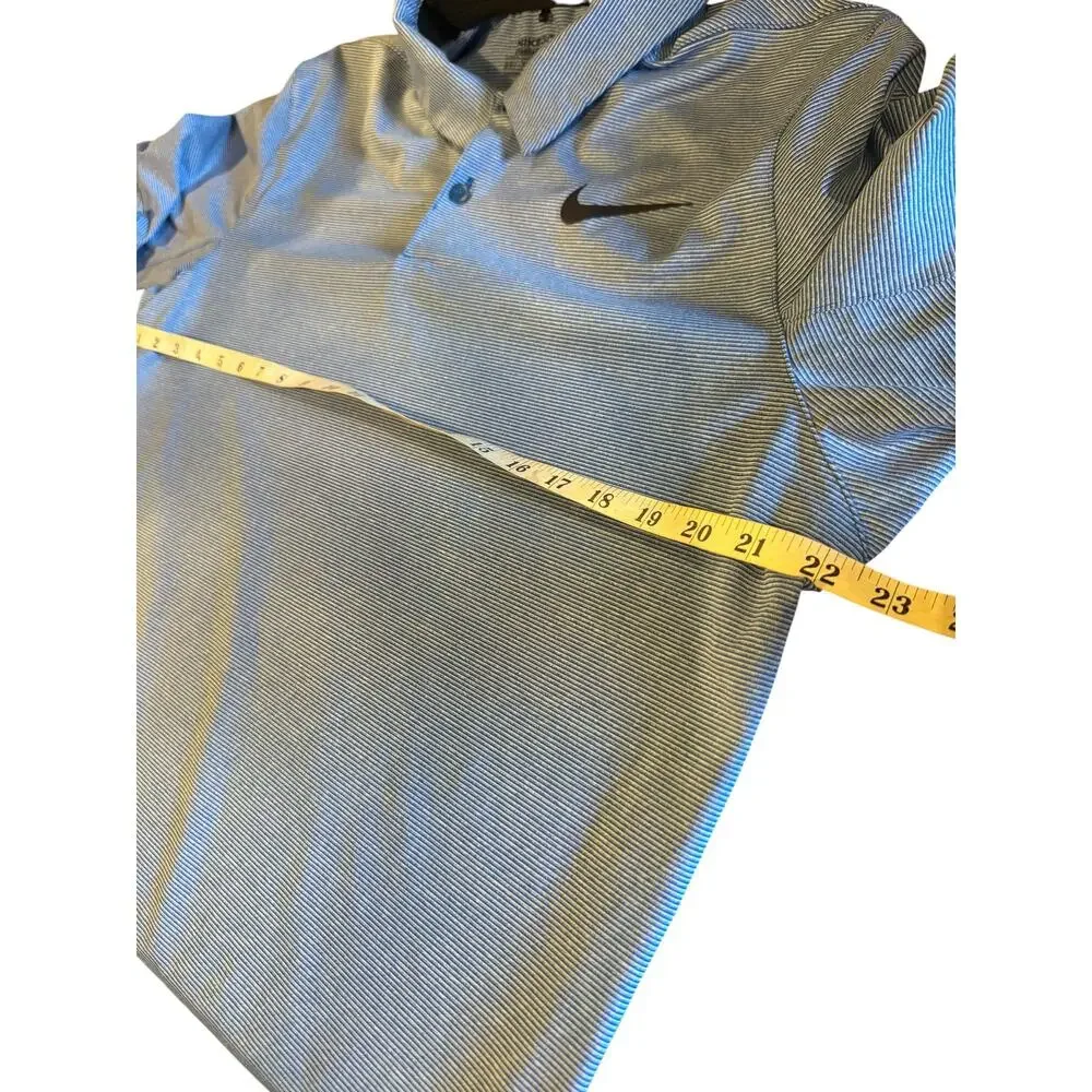 Nike Golf Dri-FIT Polo Shirt Men’s Large Blue Striped Langdon Farms Golf Club